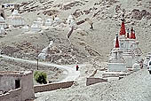 Ladakh - Chortens close to the royal palace of Stock